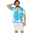 thumbnail image 1 of HAPPY BAY Men's Hawaiian Shirts Short Sleeve Button Down Shirt Floral Shirt Men Casual Holiday Summer Tropical Island Shirts for Men Funny 4XL Hibiscus, Autumn Turquoise, 1 of 6