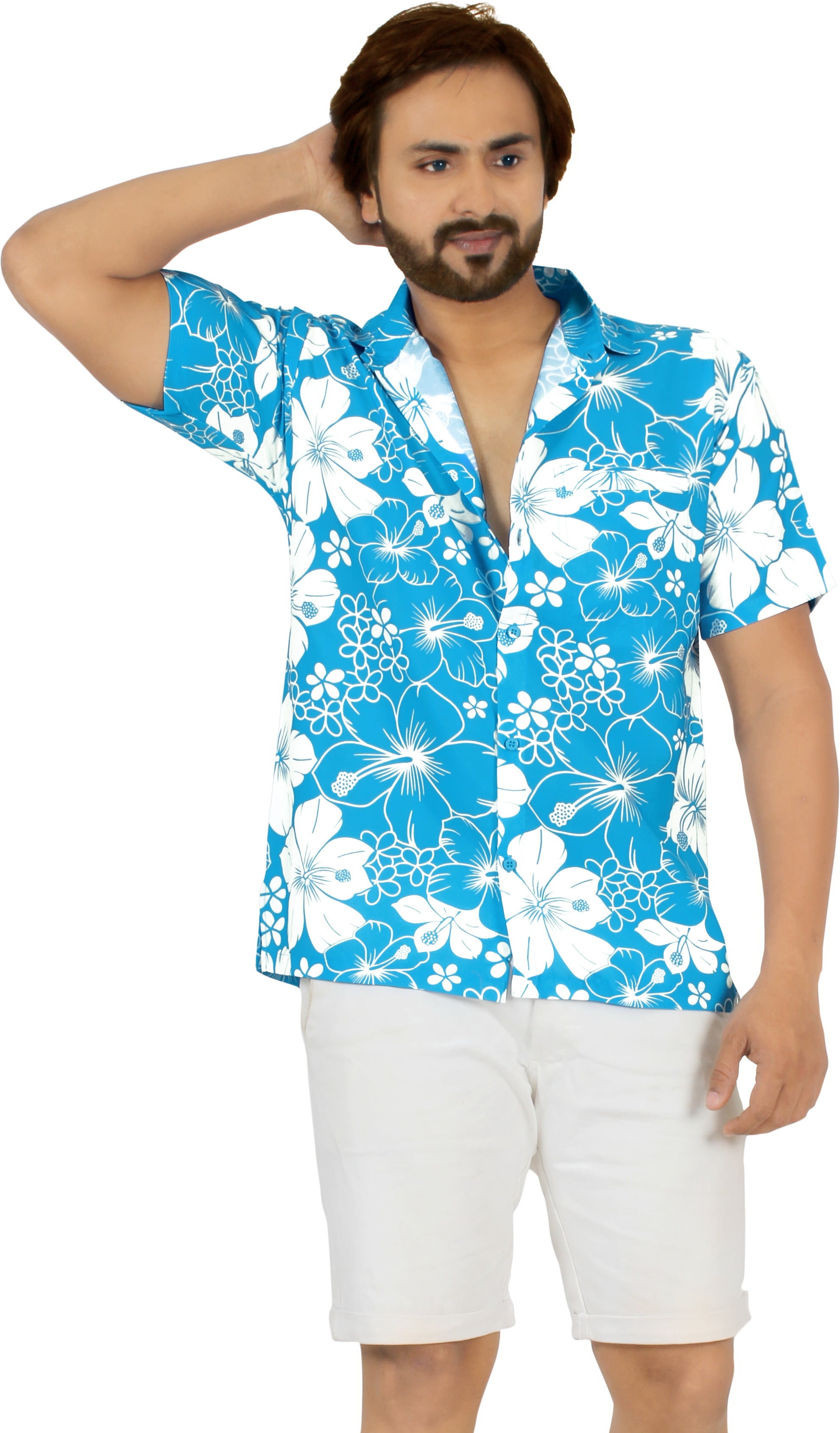 Short Sleeve Happy Aloha Men's Border Hawaiian Shirt