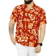 thumbnail image 1 of HAPPY BAY Men's Hawaiian Shirts Short Sleeve Button Down Shirt Floral Shirt Men Vacation Tropical Beach Summer Party Shirts for Men Funny S Anthemion Motif, Red, 1 of 6