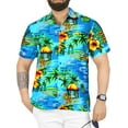 thumbnail image 1 of HAPPY BAY Men's Hawaiian Shirts Short Sleeve Button Down Shirt Men's Casual Shirts Vacation Tropical Beach Summer Party Shirts for Men Funny 6XL Ocean Chart, Autumn Turquoise, 1 of 4