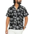 thumbnail image 1 of HAPPY BAY Men's Hawaiian Shirts Short Sleeve Button Down Shirt Men's Casual Shirts Vacation Tropical Beach Summer Party Shirts for Men Funny XL Allover Palm Trees, Black, 1 of 6