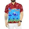 thumbnail image 1 of HAPPY BAY Men's Hawaiian Shirts Short Sleeve Button Down Shirt Men's Hawaii Shirts Boho Holiday Casual Summer Beach Shirts for Men Funny XXL Blue Flamingo, Turquoise, 1 of 6