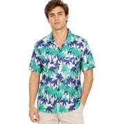HAPPY BAY Mens Hawaiian Shirts Short Sleeve Button Down Shirt Mens Party Shirts Casual Holiday Summer Tropical Island Shirts for Men Funny 3XL Palm Tree, Blue