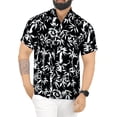 thumbnail image 1 of HAPPY BAY Men's Hawaiian Shirts Short Sleeve Button Down Shirt Men's Party Shirts Casual Holiday Summer Tropical Island Shirts for Men Funny 4XL Leaves, Black, 1 of 6