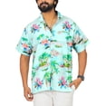 thumbnail image 1 of HAPPY BAY Men's Hawaiian Shirts Short Sleeve Button Down Shirt Men's Party Shirts Casual Vacation Summer Tropical Island Shirts for Men Funny XL Cerulean, Landscape, 1 of 7