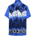 thumbnail image 1 of HAPPY BAY Men's Hawaiian Shirts Short Sleeve Button Down Shirt Men's Summer Shirts Casual Beach Vacation Hawaii Island Shirts for Men Funny 7XL Dark Bushy, Blue, 1 of 6