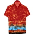 thumbnail image 1 of HAPPY BAY Men's Hawaiian Shirts Short Sleeve Button Down Shirt Men's Summer Shirts Casual Beach Vacation Hawaii Island Shirts for Men Funny XL Clouds Sky, Orange, 1 of 5