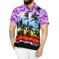 thumbnail image 1 of HAPPY BAY Men's Hawaiian Shirts Short Sleeve Button Down Shirt Men's Tropical Shirts Casual Holiday Summer Party Caribbean Shirts for Men Funny M Island View, Autumn Purple, 1 of 6