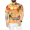 thumbnail image 1 of HAPPY BAY Men's Hawaiian Shirts Short Sleeve Button Down Shirt Men's Tropical Shirts Casual Holiday Summer Party Caribbean Shirts for Men Funny S Beach Sunset, Orange, 1 of 5