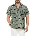thumbnail image 1 of HAPPY BAY Men's Hawaiian Shirts Short Sleeve Button Down Shirt Men's Vacation Fishermen Shirts Summer Beach Casual Tropical Shirts for Men Funny L Dolphin, Black, 1 of 5