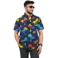 thumbnail image 1 of HAPPY BAY Men's Hawaiian Shirts Short Sleeve Button Down Shirt Men's Vacation Shirts Summer Beach Casual Tropical Shirts for Men Funny 5XL Colorful Trees, Blue, 1 of 6
