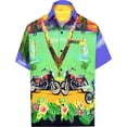 thumbnail image 1 of HAPPY BAY Men's Hawaiian Shirts Short Sleeve Button Down Shirt Men's Vacation Shirts Summer Beach Casual Tropical Shirts for Men Funny XL Motorcycle Bike, Purple, 1 of 7