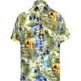 thumbnail image 1 of HAPPY BAY Men's Hawaiian Shirts Short Sleeve Button Down Shirt Mens Casual Shirts Holiday Tropical Beach Summer Party Shirts for Men Funny M Ocean Chart, Autumn Beige, 1 of 5