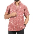 thumbnail image 1 of HAPPY BAY Men's Hawaiian Shirts Short Sleeve Button Down Shirt Mens Casual Shirts Holiday Tropical Beach Summer Party Shirts for Men Funny XL Pink, Palm Tree, 1 of 5