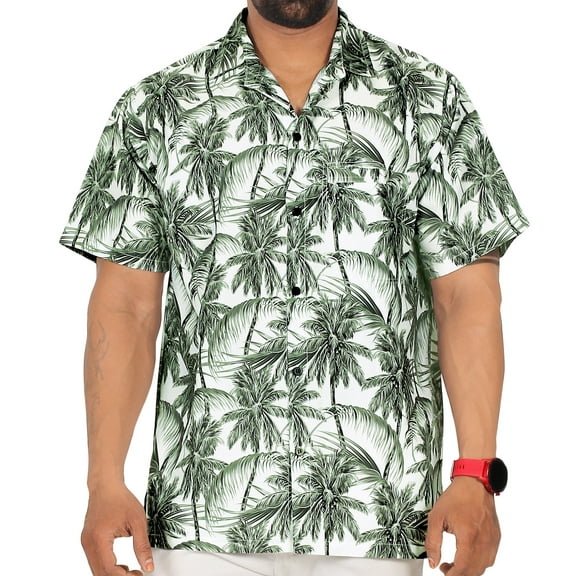 HAPPY BAY Men's Hawaiian Shirts Short Sleeve Button Down Shirt Mens Casual Shirts Vacation Tropical Beach Summer Party Shirts for Men Funny L Coconut, Grey