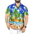 thumbnail image 1 of HAPPY BAY Men's Hawaiian Shirts Short Sleeve Button Down Shirt Mens Casual Shirts Vacation Tropical Beach Summer Party Shirts for Men Funny XL Water Surfing, Blue, 1 of 6