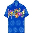 thumbnail image 1 of HAPPY BAY Men's Hawaiian Shirts Short Sleeve Button Down Shirt Mens Hawaii Shirts Boho Holiday Casual Summer Beach Shirts for Men Funny M Monstera Leaf Parrot, Blue, 1 of 7
