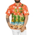 thumbnail image 1 of HAPPY BAY Men's Hawaiian Shirts Short Sleeve Button Down Shirt Mens Hawaii Shirts Boho Holiday Casual Summer Beach Shirts for Men Funny S Landscape, Orange, 1 of 6