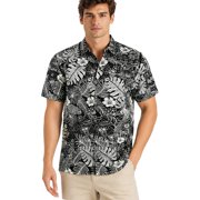 HAPPY BAY Mens Hawaiian Shirts Short Sleeve Button Down Shirt Mens Hawaii Shirts Boho Vacation Casual Summer Beach Shirts for Men Funny M Floral, Black