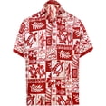 thumbnail image 1 of HAPPY BAY Men's Hawaiian Shirts Short Sleeve Button Down Shirt Mens Holiday Shirts Summer Beach Casual Aloha Tropical Shirts for Men Funny 7XL Sea Collage, Red, 1 of 6