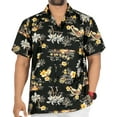 thumbnail image 1 of HAPPY BAY Men's Hawaiian Shirts Short Sleeve Button Down Shirt Mens Holiday Shirts Summer Beach Casual Aloha Tropical Shirts for Men Funny M Obsidian, Floral, 1 of 6