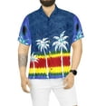 thumbnail image 1 of HAPPY BAY Men's Hawaiian Shirts Short Sleeve Button Down Shirt Mens Summer Shirts Casual Beach Holiday Hawaii Island Shirts for Men Funny XS Upside Down Palm, Dark Blue, 1 of 7