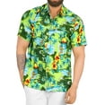thumbnail image 1 of HAPPY BAY Men's Hawaiian Shirts Short Sleeve Button Down Shirt Mens Summer Shirts Casual Beach Holiday Hawaii Shirts for Men Funny M Ocean Chart, Autumn Green, 1 of 5