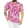 thumbnail image 1 of HAPPY BAY Men's Hawaiian Shirts Short Sleeve Button Down Shirt Mens Tropical Shirts Casual Holiday Summer Party Caribbean Shirts for Men Funny 3XL Sea Collage, Autumn Pink For Dad, 1 of 6