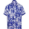 thumbnail image 1 of HAPPY BAY Men's Hawaiian Shirts Short Sleeve Button Down Shirt Mens Tropical Shirts Casual Holiday Summer Party Caribbean Shirts for Men Funny 7XL Sea Collage, Royal Blue, 1 of 7