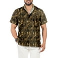 thumbnail image 1 of HAPPY BAY Men's Hawaiian Shirts Short Sleeve Button Down Shirt Mens Tropical Shirts Casual Holiday Summer Party Caribbean Shirts for Men Funny XL Brown, Leaves, 1 of 5