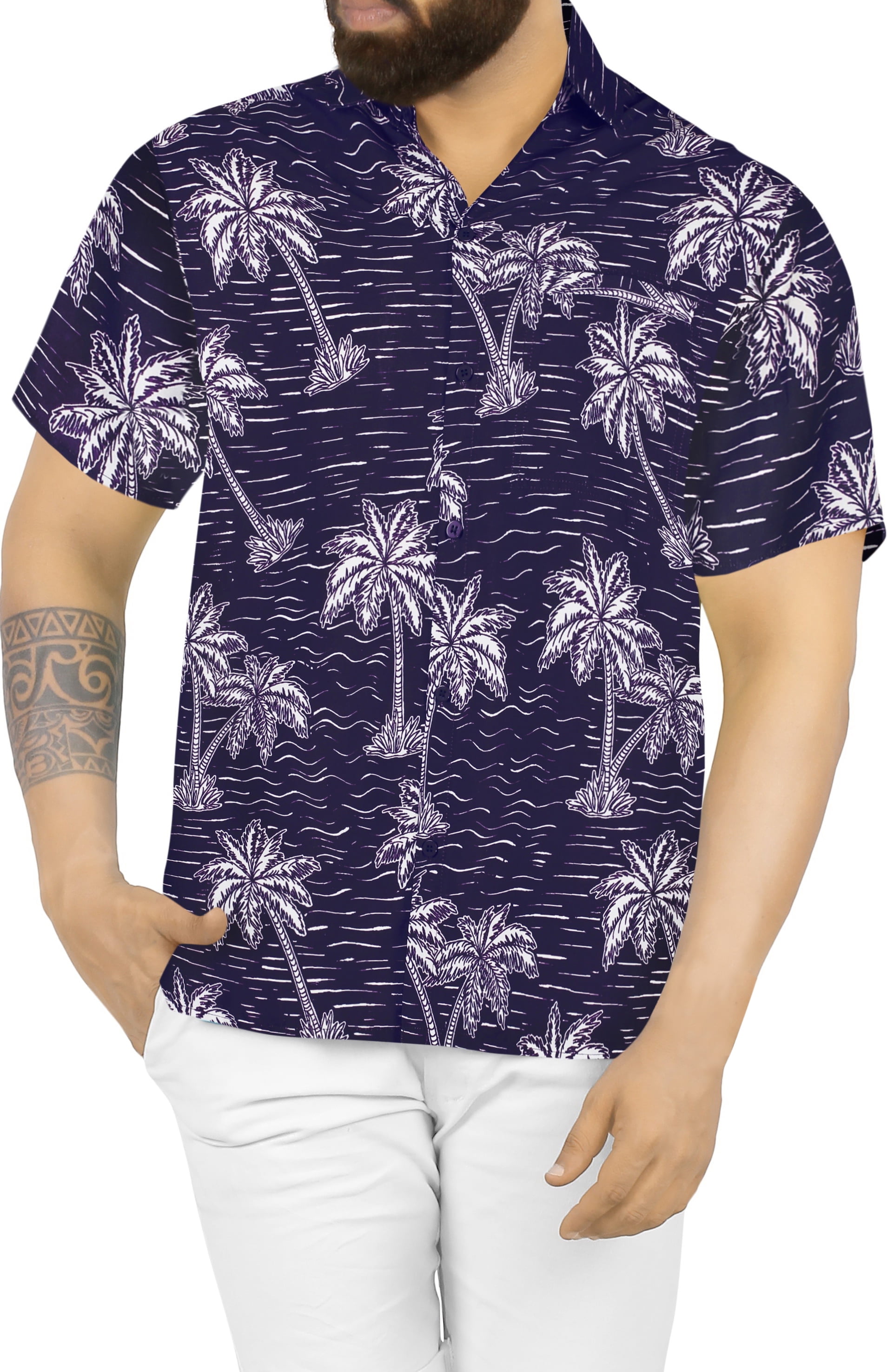 LA LEELA Mens Hawaiian Shirts Short Sleeve Button Down - Foto 2