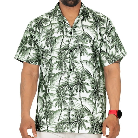 HAPPY BAY Men's Hawaiian Shirts Short Sleeve Button Down Shirt Mens Tropical Shirts Casual Vacation Summer Party Caribbean Shirts for Men Funny 4XL Coconut, Grey
