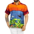 thumbnail image 1 of HAPPY BAY Men's Hawaiian Shirts Short Sleeve Button Down Shirt Mens Tropical Shirts Casual Vacation Summer Party Caribbean Shirts for Men Funny L Dolphin Sea, Orange, 1 of 6