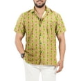 thumbnail image 1 of HAPPY BAY Men's Hawaiian Shirts Short Sleeve Button Down Shirt Pineapple Shirt Men Casual Beach Holiday Hawaii Island Shirts for Men Funny XL Tawny, Palm Tree, 1 of 5