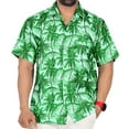 thumbnail image 1 of HAPPY BAY Men's Hawaiian Shirts Summer Beach Shirts Casual Short Sleeve Button Up Shirt Men 4XL Forest, Autumn Green Vacation Party, 1 of 5