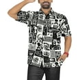 thumbnail image 1 of HAPPY BAY Men's Hawaiian Short Sleeve Button Up Beach Caribbean Shirt Holiday Halloween Costumes Cruise Shirts for Men XXL Allover Skulls Black, 1 of 5