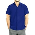 thumbnail image 1 of HAPPY BAY Men's Hawaiian Solid Beach Shirts Casual Short Sleeve Shirts Button Down Shirt Men M Royal Blue, Gifts, 1 of 4