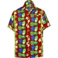 thumbnail image 1 of HAPPY BAY Men's Hawaiian Tropical Floral Beach Shirts Casual Short Sleeve Shirts Button Down Shirt for Men S Botanical, Red, 1 of 7