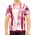 thumbnail image 1 of HAPPY BAY Men's Holiday Tropical Party Aloha Shirts Short Sleeve Button Down Beach Hawaiian Shirt for Men L Tie Dye Stripes, Maroon, 1 of 4