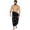 thumbnail image 1 of HAPPY BAY Men's Pareo Bath Trunk Swimsuits Sarong Swim Beach Wrap One Size Black-U316 Summer Vacation Aloha, 1 of 3
