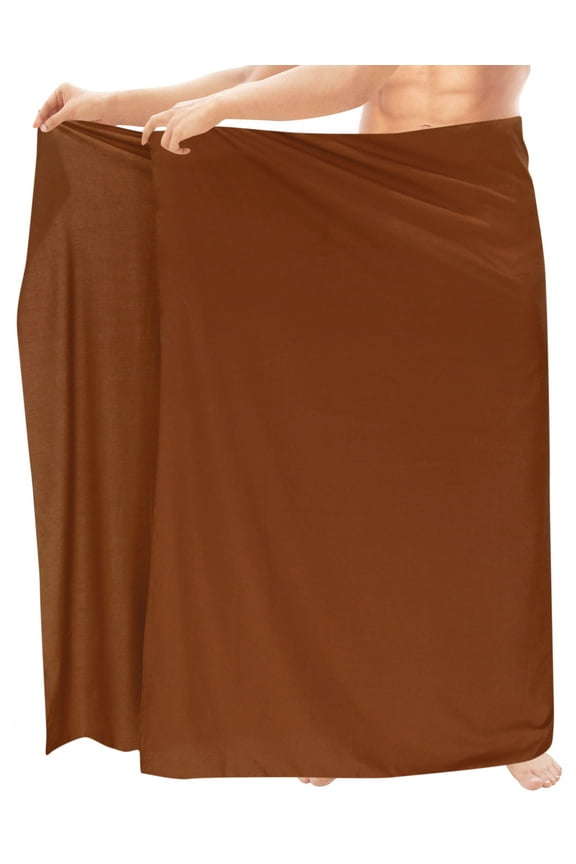 Men's Pareo Bath Trunk Swimwear Sarong Swim Beach Wrap One Size Brown, Plain Summer Vacation Party