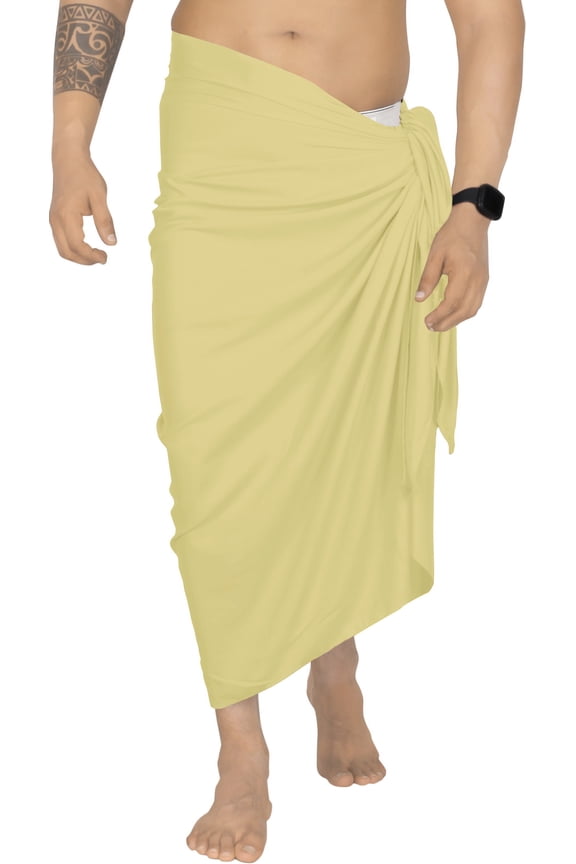 Men's Pareo Bath Trunk Swimwear Sarong Swim Beach Wrap One Size Corn, Plain Summer Vacation Aloha