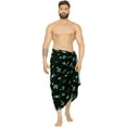 thumbnail image 1 of HAPPY BAY Men's Pareo Costumes Caribbean Pirate Skull Swim Trunks Swimwear Summer Sarong Full Beach Wrap for Men One Size Crossbones, Scary Black, 1 of 5