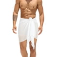 thumbnail image 1 of HAPPY BAY Men's Pareo Holiday Beach Wraps Stylish Bathing Suit Sarong One Size Pearl, Solid Summer Vacation Aloha, 1 of 5