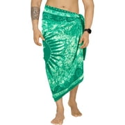 HAPPY BAY Men's Pareo Regular Surfing Dashiki Sarong Long Swim Beach Wrap One Size Sun, Green