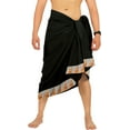 thumbnail image 1 of HAPPY BAY Men's Pareo Regular Swimsuits Sarong Long Swim Beach Wrap One Size Solid, Black Summer Vacation Party, 1 of 4