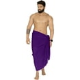 thumbnail image 1 of HAPPY BAY Men's Pareo Regular Swimsuits Sarong Long Swim Beach Wrap One Size Violet, Solid Summer Vacation Aloha, 1 of 4