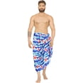 thumbnail image 1 of HAPPY BAY Men's Pareo Standard Party Surf Sarong Beach Wrap One Size Navy, Floral Summer Vacation Aloha, 1 of 5