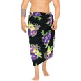 thumbnail image 1 of HAPPY BAY Men's Pareo Standard Party Surf Sarong Beach Wrap One Size Purple, Hibiscus Summer Vacation Party, 1 of 5