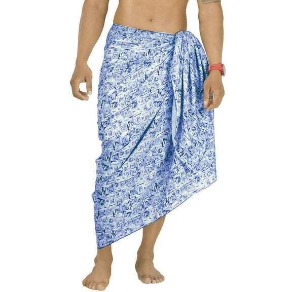 HAPPY BAY Men's Pareo Standard Surfing Sarong Full Beach Wrap One Size Dodger, Geometric Summer Vacation Aloha